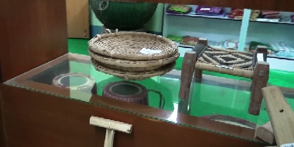 Artifacts made of local cane and bamboo for everyday use in Adivasi habitats.
